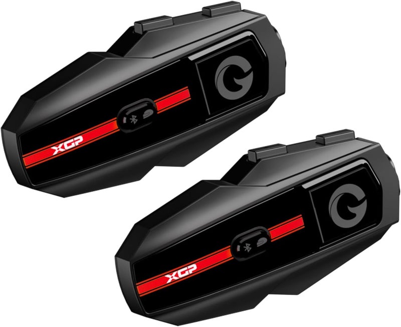 XGP Motorcycle Helmet Bluetooth Headset Intercom Communication Systems, 2 Riders Music Sharing/IP67 Waterproof/Noise Cancellation, Fit for ATV/Snowmobile, 2 Pack - Image 1